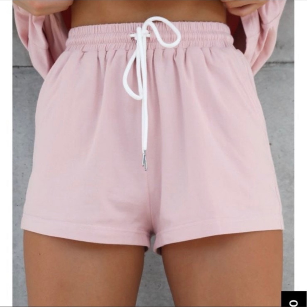 White fox boutique pink lounge shorts